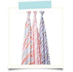 Baby Blanket Swaddle 3 pack - Tropical Stripe Combo