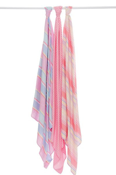 Baby Blanket Swaddles - Pink Fun Stripe