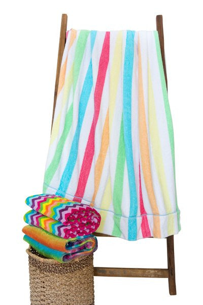 Bed-to-Beach Towel Blanket - Relaxed Rainbow Stripe