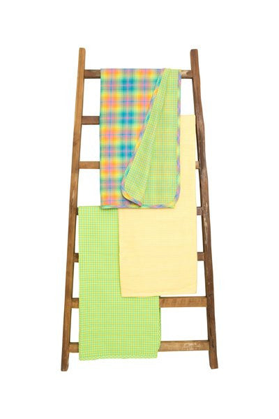 Toddler Blanket - Lemon Lime Green and Yellow Gingham